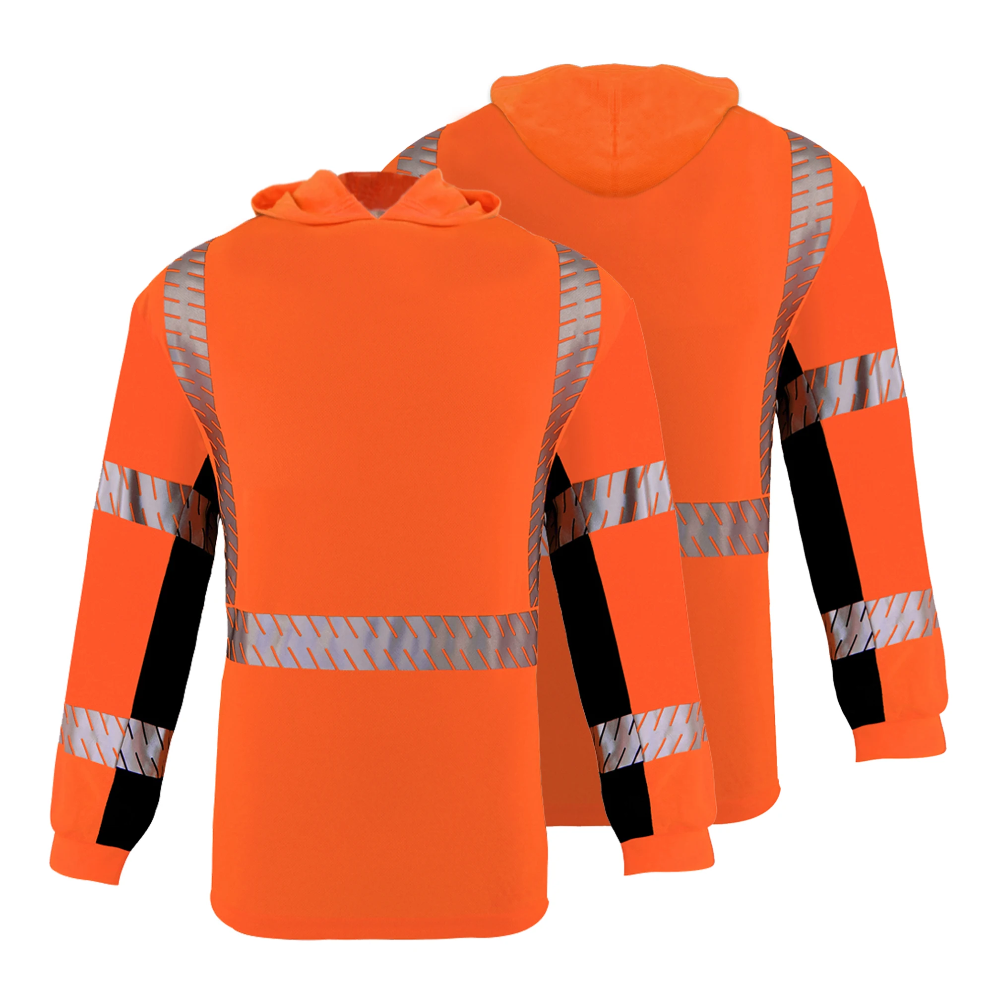 High Quality Breathable Bird Eye Quick Dry Safety Hoodie Customized Logo Contrast Color Design Safety Hoodie