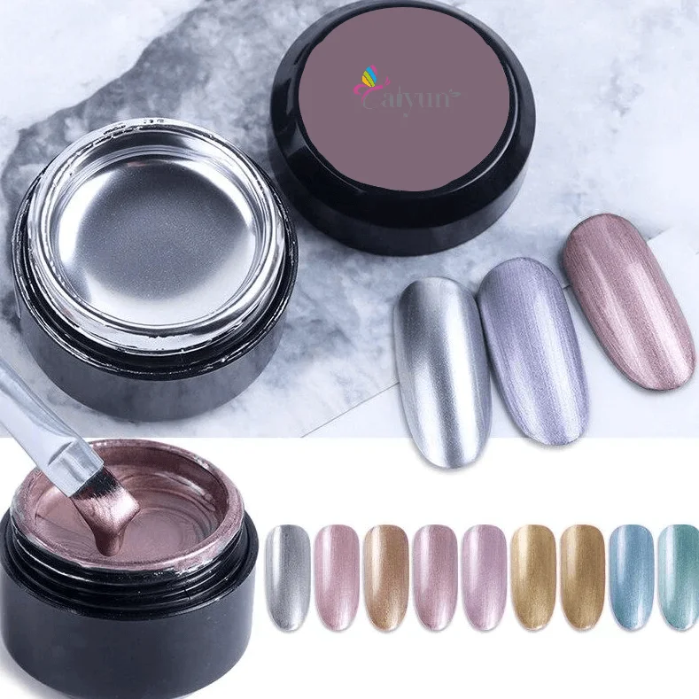 Low Moq Non-wipe Nail Gel Polish Full Color 5ml Soak-off Non-toxic Metallic Painting Gel