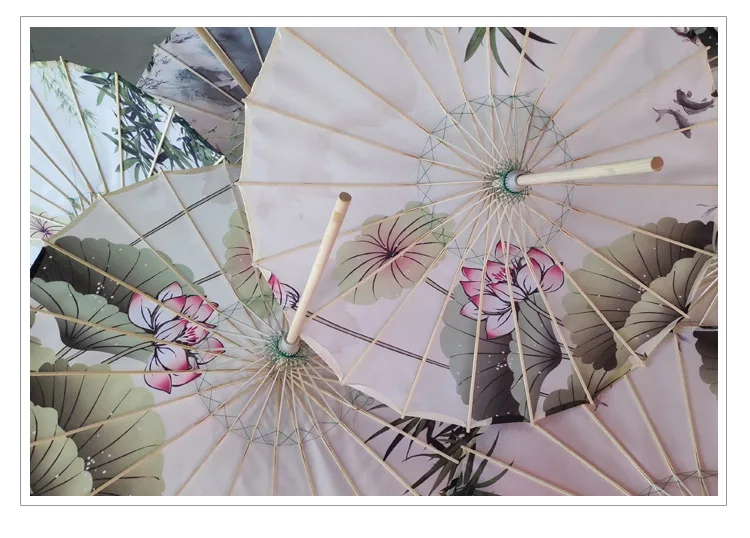  wholesale 84cm/33in semi -hand products with accessories bamboo umbrella