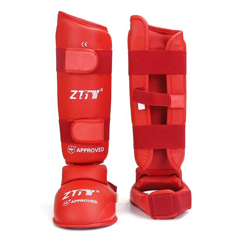 High quality wtf pu martial arts shin instep custom logo karate shin instep guard