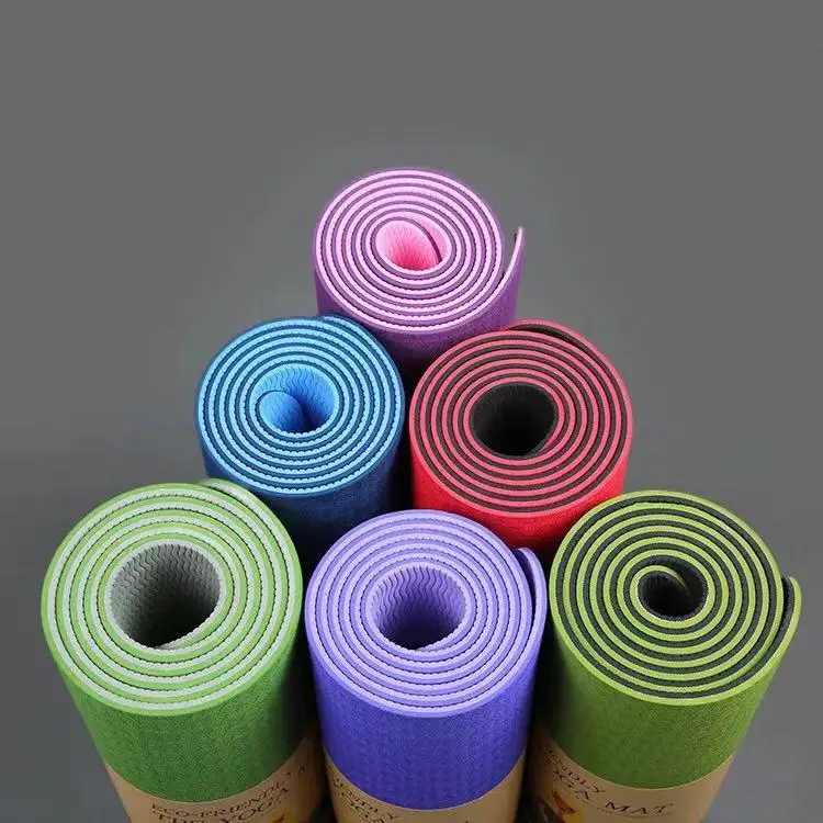 Double layer Double layer TPE Yoga Mat Eco Friendly Private Label Anti Fatigue,High Quality Custom Logo Pilates Mat