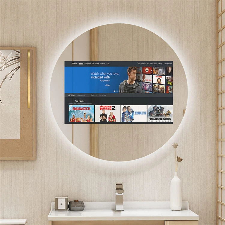 Отель умное закаленное зеркало Smart screen tv Ванная Комната Волшебное водонепроницаемый светодиодный телевизор