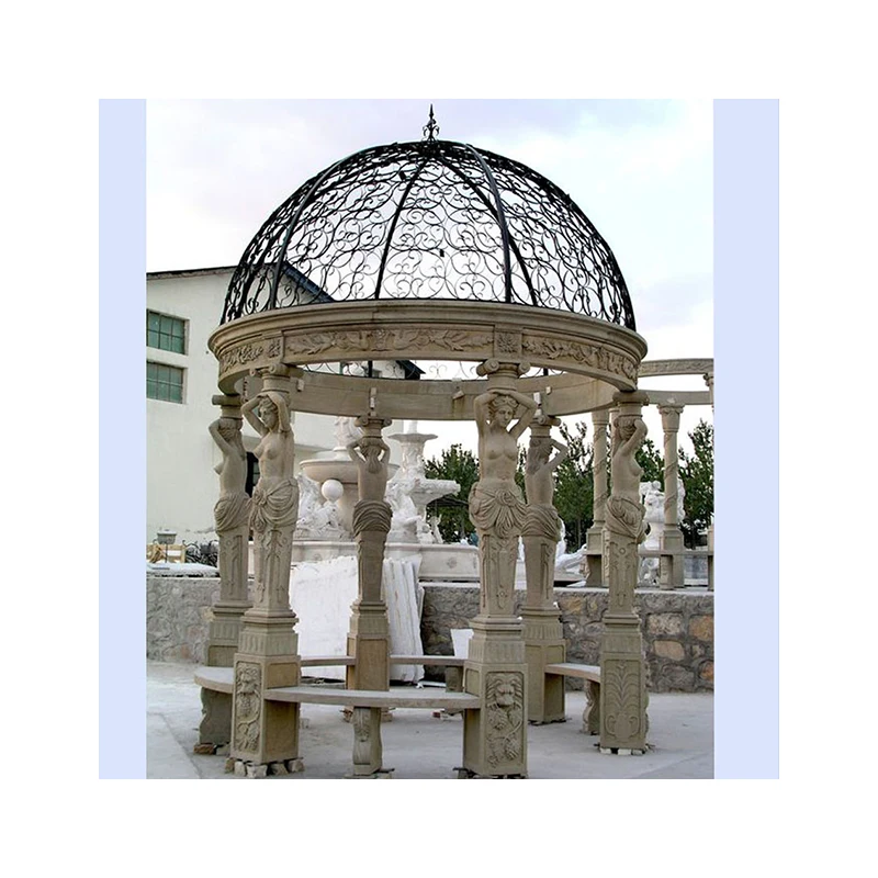 
Оптовая продажа от производителя, садовая круглая мраморная беседка 
