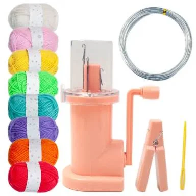 Hand Tricotin Knitting Machine French Knitter with Colorful Yarns and Accessories HAND KNITTING SET
