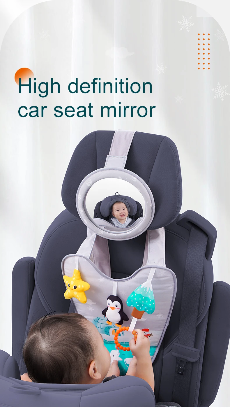 2024 new design Baby Travel Car Activity Center  Baby car seat Sensory toys mirror hanging toy for traveling