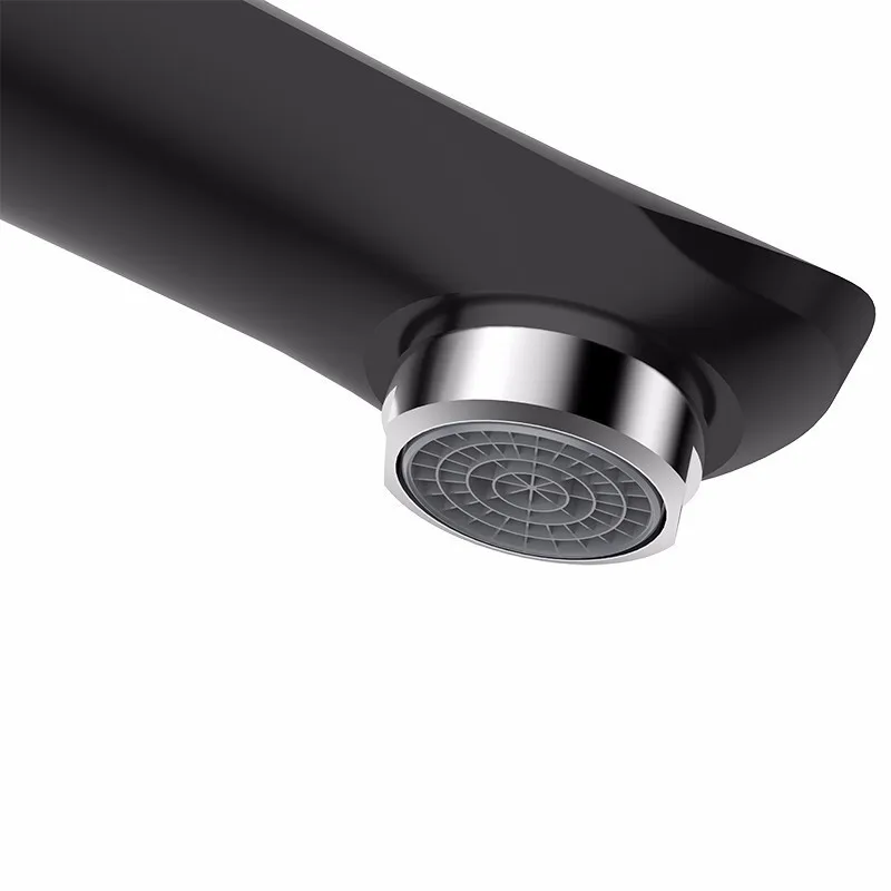 Factory Hot Sell Brass Basin Taps Black Chrome Single Hole Hot And Cold Basin Sink Faucet