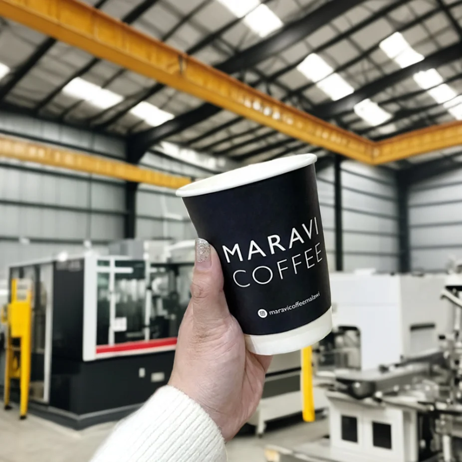 AT PACK Wholesale Factory Supply 8Oz 12Oz 16Oz 20Oz Disposable Coffee Cups With Lids Paper Coffee Cups Double Wall Paper Cups