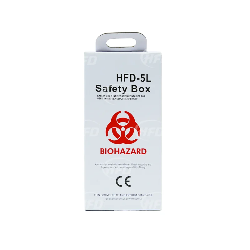Best selling factory wholesale WHO certificate 5 liter sharps disposal container biohazard safety box