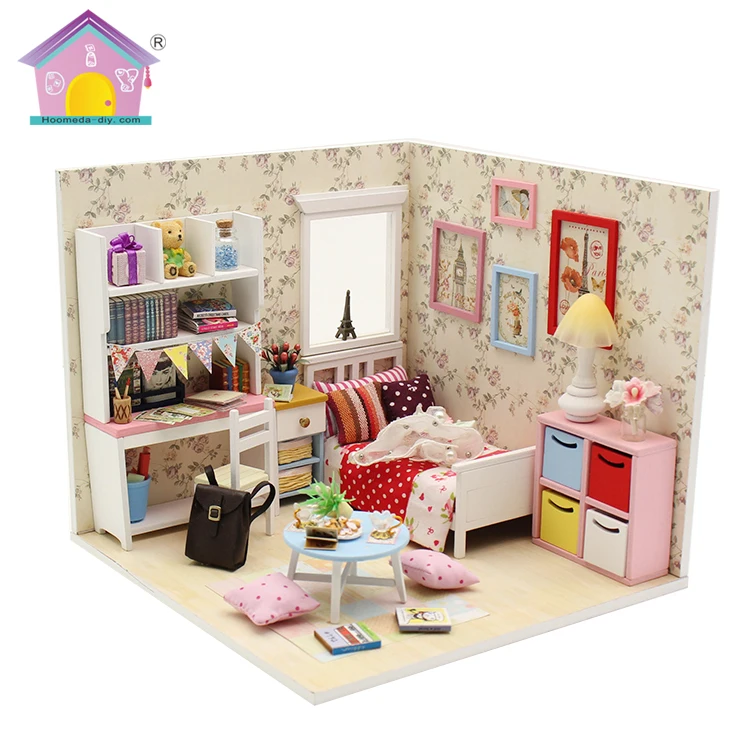 Hongda Adalelle Room 1187002 Miniature Dollhouse Diy Wood Doll House Kit For Sale