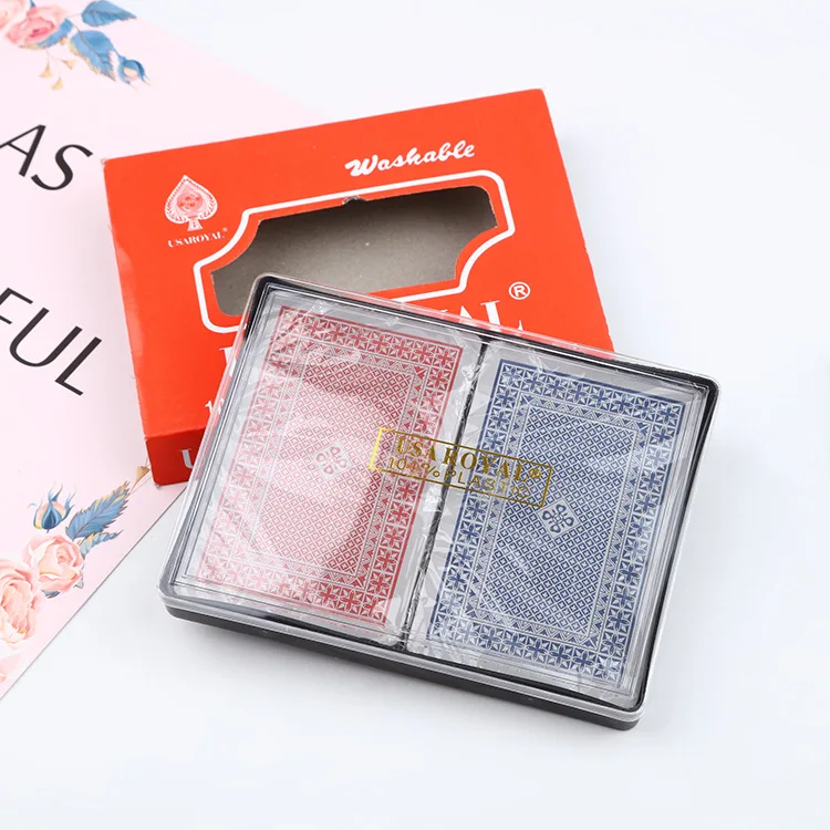 Personalized PVC 0.25MM Poker Plastic Playing Card Double Color double decks Cards For Entertainment
