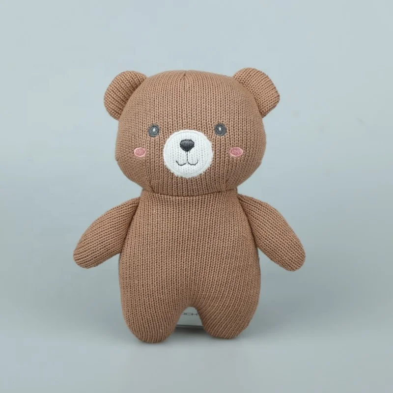 New style cute knitting panda teddy bear bunny elephant deer stuffed animal doll comfort plush toy