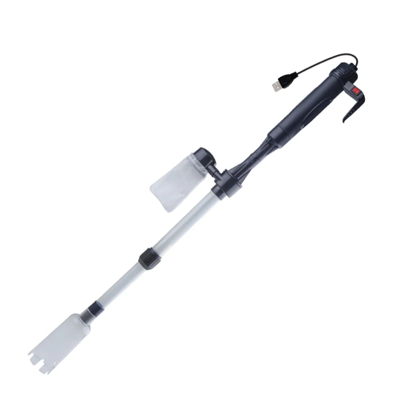 Aquarium Fish Tank Gravel Cleaner Built-in USB Cable Power Supply DC Vaccum Siphon Fish Feces Remover