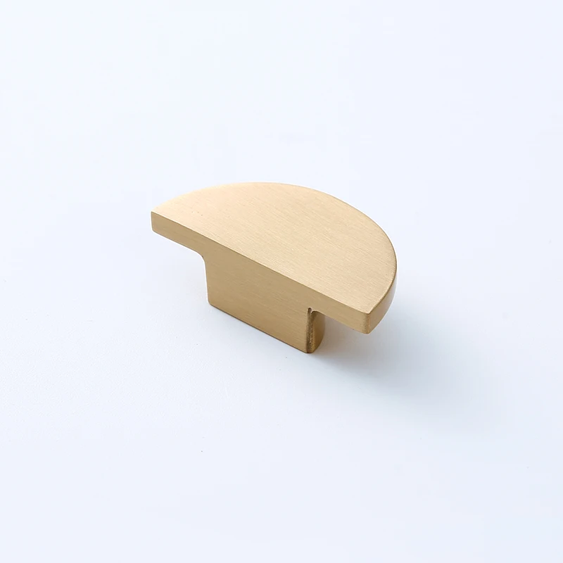 Half-and-half-round brass handles for kitchen hardware, furniture, cabinets, decorative fittings, and copper handles