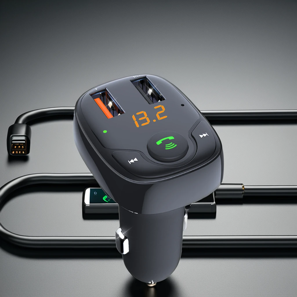 ROCK SPACE B301 36W QC3.0 PD3.0 Dual USB Car Charger Wireless FM Transmitter MP3 Player 3 Ports 12-24V Stereo Hands-Free