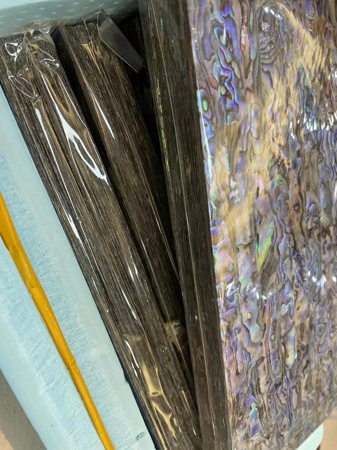 Factory wholesale New Zealand abalone shell pieces mother-of-pearl paper with adhesive backing for furniture floor decoration