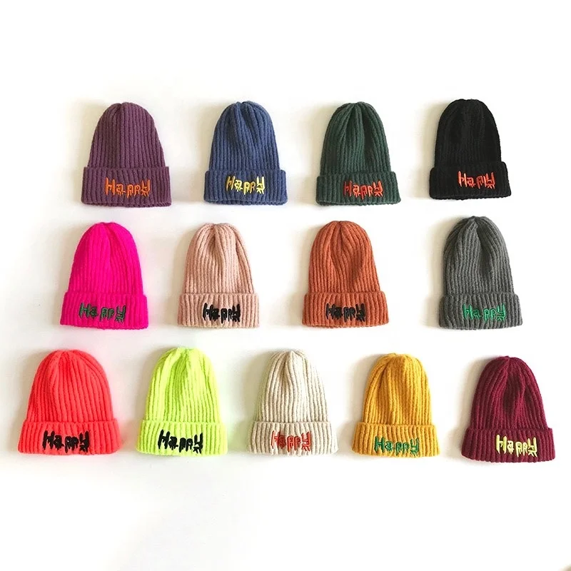 KENSHELLEY Amazon Wholesale Winter  Knitted Beanies Woman Pure Color Stripes Beanie Hats Warm Wool Beanie Hats