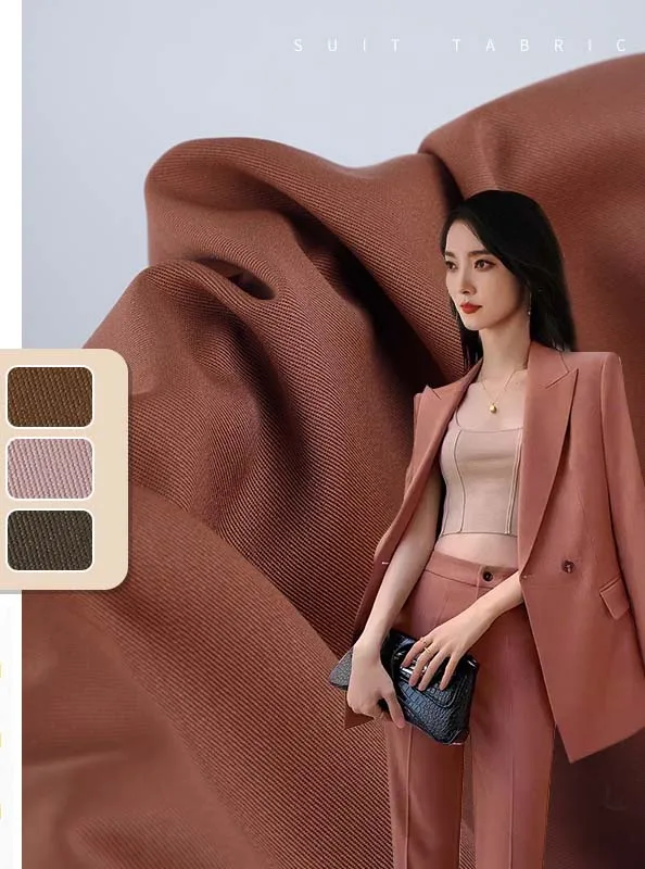 In stock new spring summer worsted wool fabric gabardine high count full wool twill dress suit fabric