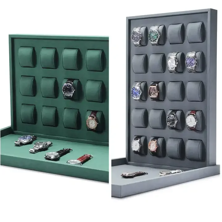 Luxury Green Velvet Jewelry Watch Tray Pillow Watch Display Tray Stand for Watch Shop Window