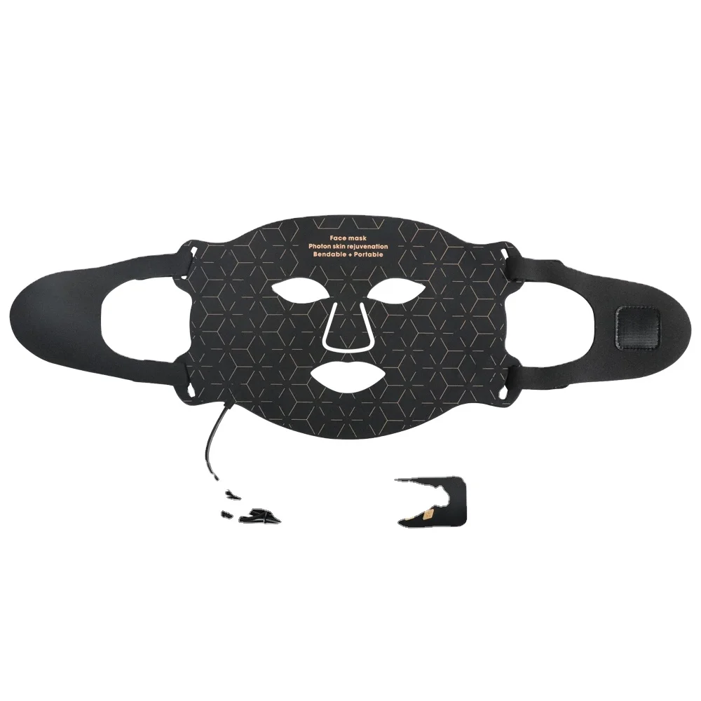 Skin Rejuvenation Charging Port Rechargeable Soft Silicone Infrared Red Light Therapy Face 4 Colors LED Facial Beauty Mask