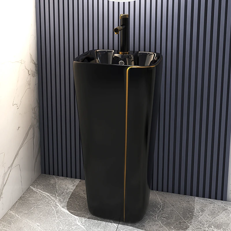 Роскошный керамический шкаф для воды, набор для ванной комнаты, унитаза, Слитная черная, Золотая унитаза