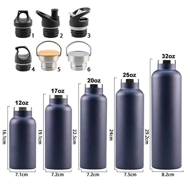 Custom 12oz 17oz 20oz 25oz 32oz Big Mouth Double-Wall Thermal Insulated Stainless Steel Sports water Bottle thermos vacuum flask