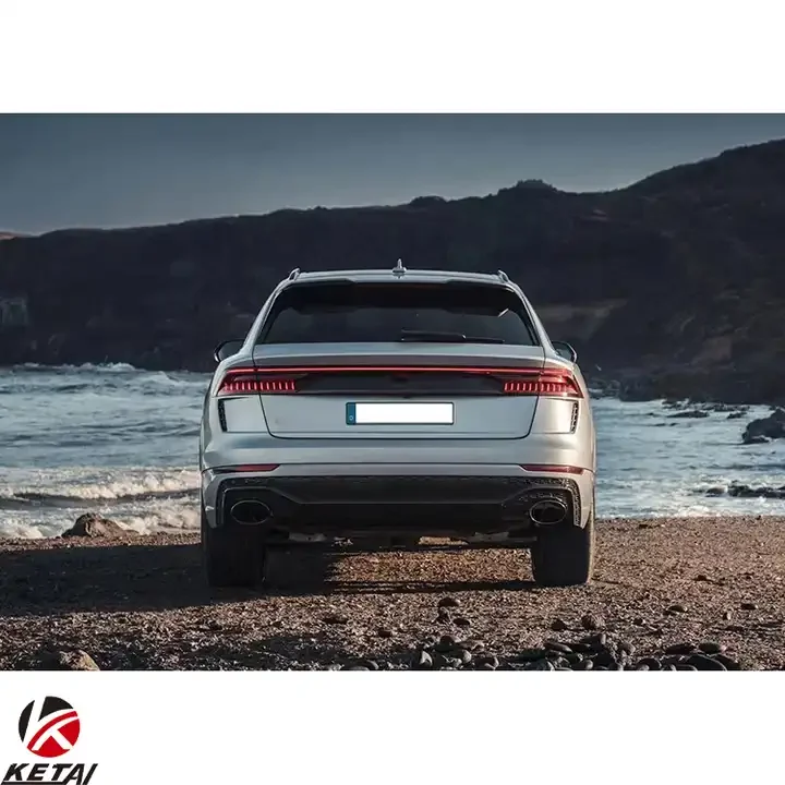 RSQ8 Style Carbon Look Car Rear Bumper Body Accessories Roof Spoiler For AUDI 2019-2022