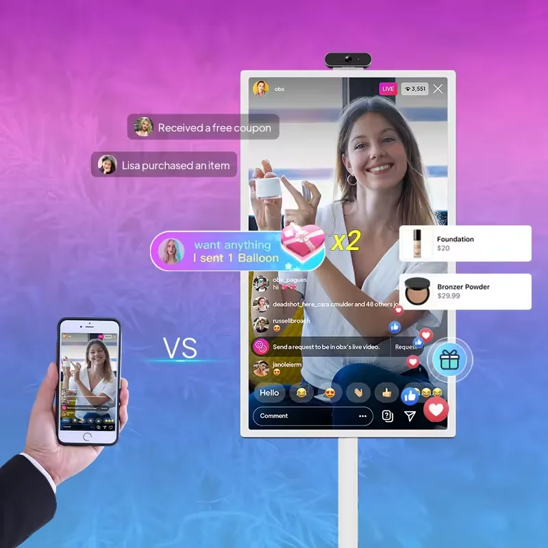 32 Inch  Movable TV Home Entertainment FHD LCD Wireless Touch Screen RK3399 Monitor Android Tablet Android 12 OS