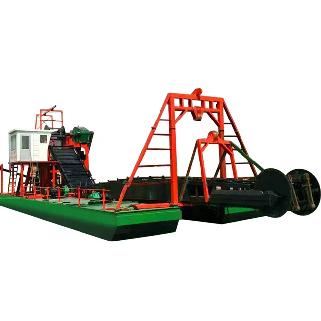 Bucket chain river mining machinery with agitate chute for river gold and diamond