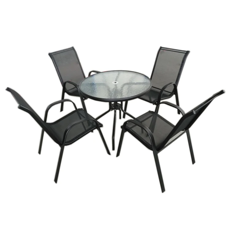 Outdoor Garden Supplies Balcony Metal Sling Chair Garden Furniture Stackable Chairs From China