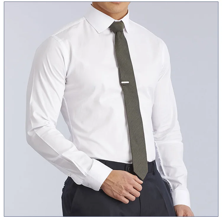 Оптовая продажа, заводская цена, Индивидуальный размер, деловые мужские рубашки с длинным рукавом