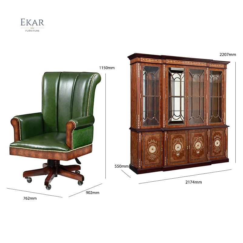 Italian Style Classic Hand Carved Oval Solid Wood High Gloss Paint Black Antique Home Office Desk