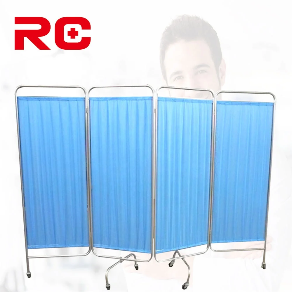 Hospital Stainless Steel Fast Mobile Folding Screen Room Divider Hospital Medical Furniture Ward Screen