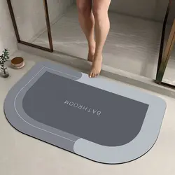 Soft Nano Design Comfy Absorbing Non Anti Slip Quick Drying Super Absorbent Diatomite Bath Mat Bathroom Mat Shower Mat Set