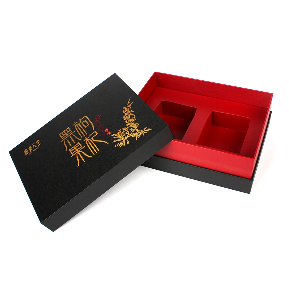 Black Color Rigid Hard Paper Gift Box Luxury Printing Raphe Box