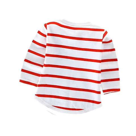 Latest Boys and Girls Long Sleeve T-shirt Round Collar Kids Striped T Shirt