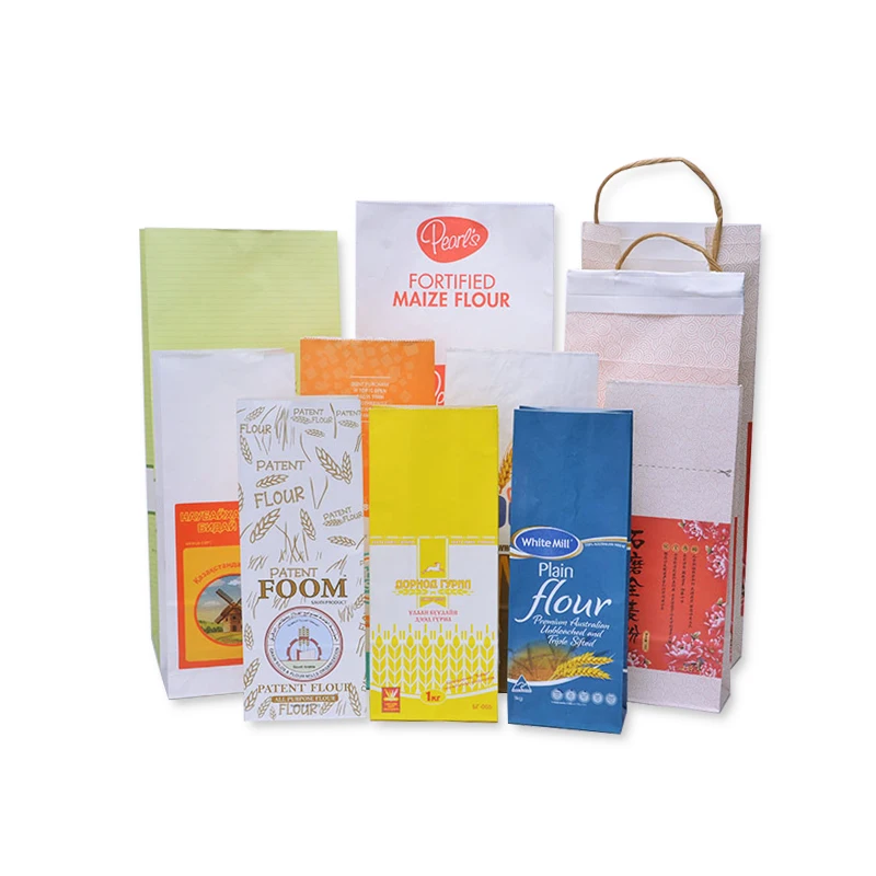 Wheat Flour Salt Packaging Paper Bag Direct Factory Wholesale 1kg 2kg Kraft Paper Carton Packaging Customized Food Grade Accept