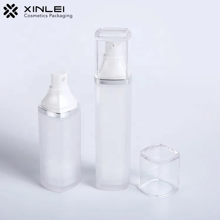 
Wholesale plastic cosmetic airless square petg bottle for primer makeup 