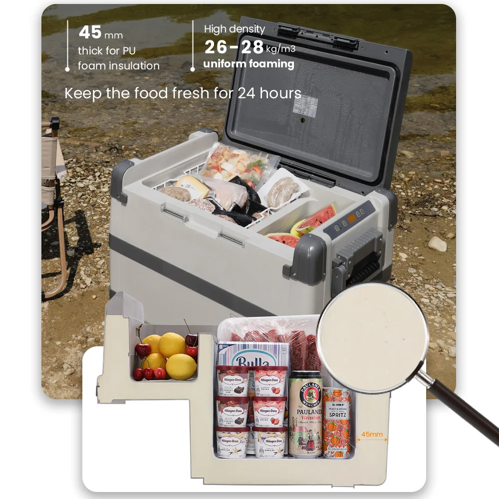 2024 Evercool Portable Refrigerator Car Camping Fridge 12v/24v Refrigerated Used Compressor 50L