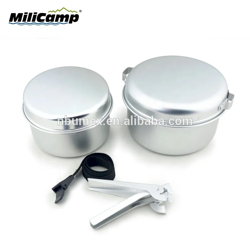 Camping kitchen cooking aluminum outdoor cookware  set with  Universal gripper