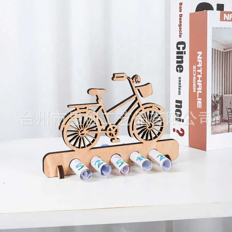 Bicycle Wooden Craft Desktop Decoration Craft Ornaments Wooden Birthday Gift Handmade Materials Painting Set