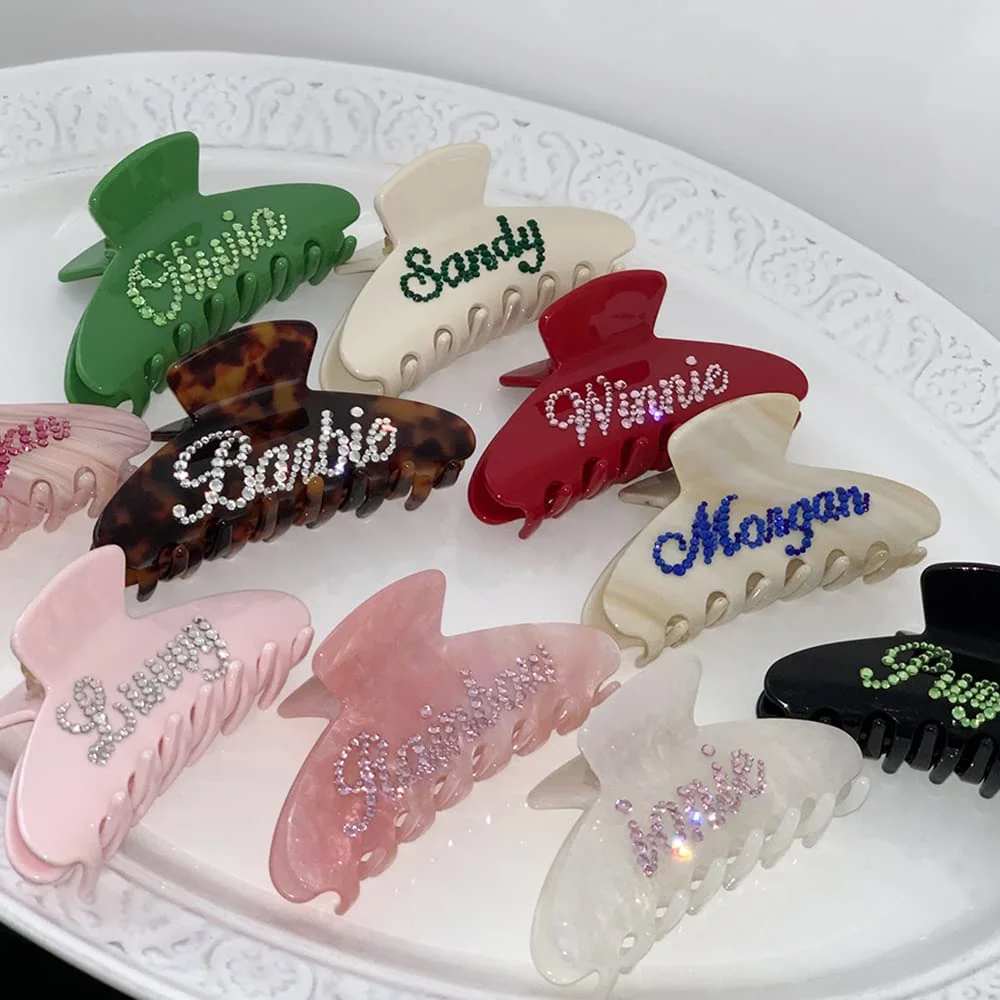 YJL  custom  hair claw clips designer wholesale cellulose acetate rhinestone hair claw clip for women Hair accessories