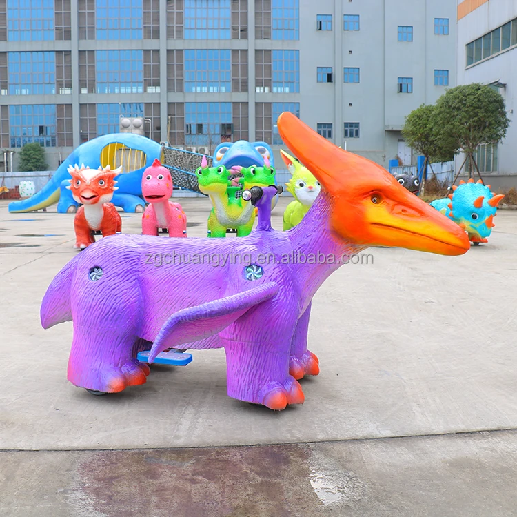 indoor kids park game trackless animal ride Pterosaur Dino Scooter dinosaur robot scooters car
