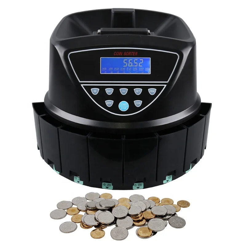 CS-5506-1 Portable Coin Counter Sorter Coins Cash Register Automatic Counter machine  electronic banknotes sorter