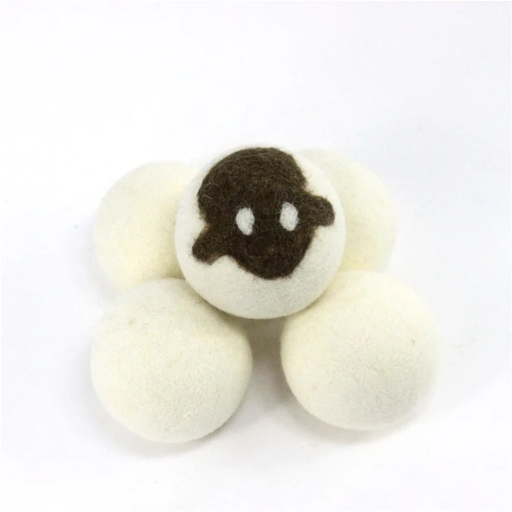Custom Logo Natural Fabric Softener Reduce Drying Time Reusablecolor organic wool dryer balls