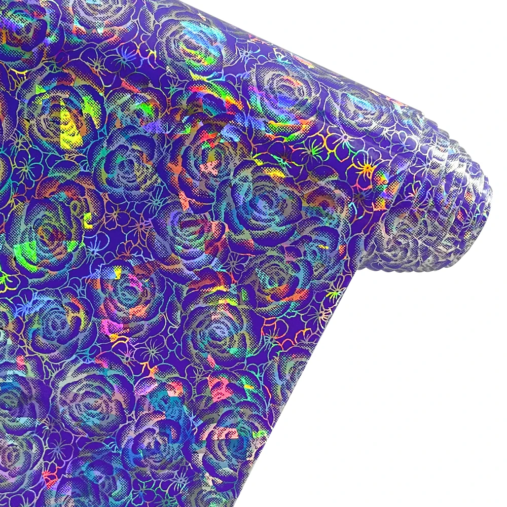 Leather with rose patterns Leather for making bags and shoes and toys PU Leather