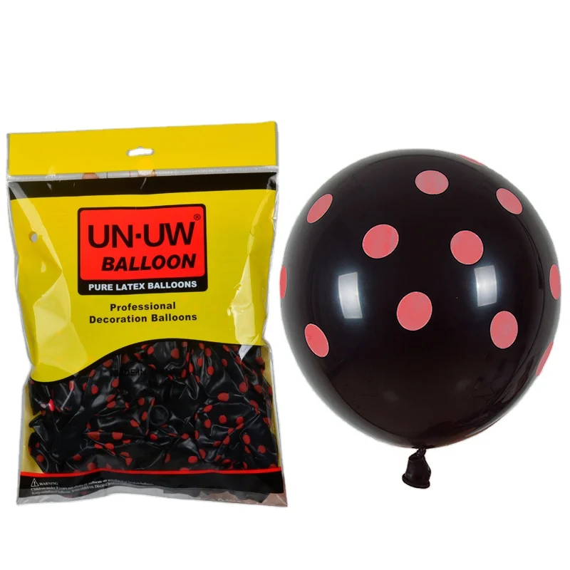 Hot Selling Glorious Party Decor Latex Balloons  Custom Printed Pattern Polka Dot Balloons