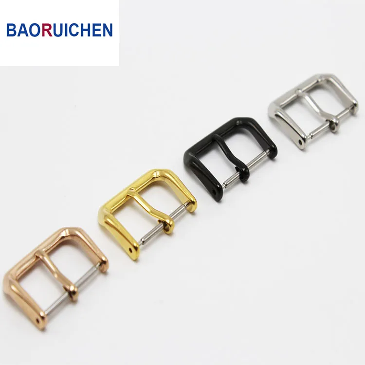 Stainless Steel Watch Band Clasp  16mm 18mm 20mm 22mm 24mm  Silver Gold Black Metal Leather Watchbands Strap Pin Buckle