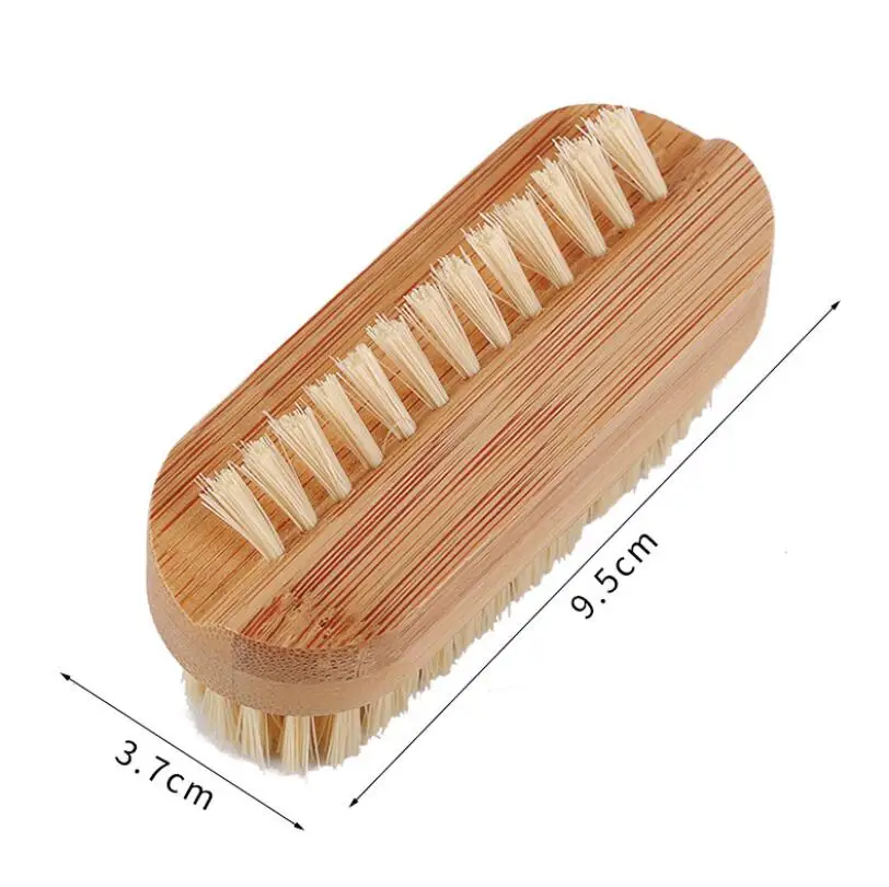 Производители оптовая продажа Пользовательский логотип двухсторонняя щетина скраб для ногтей художественная щетка чистки пыли очиститель бамбуковых