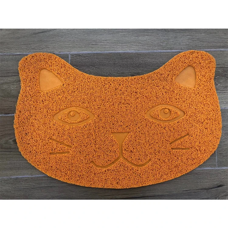 New creative design easy cleaning cute animal floor PVC coil cat pet mat cheap carpet