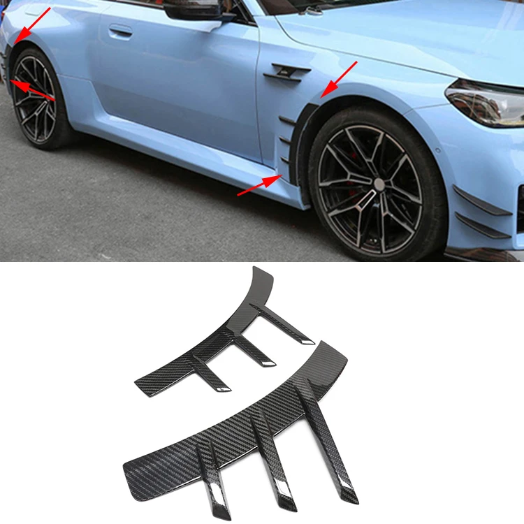 For BMW M2 G87 2022-2024 Dry Carbon Front Fender Arch Trims Spats Side Air Vents
